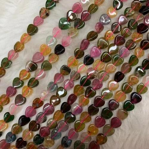 6-6.5mm heart shape tourmaline beads natural energy stone beads DIY loose beads for jewelry making strand 15" wholesale