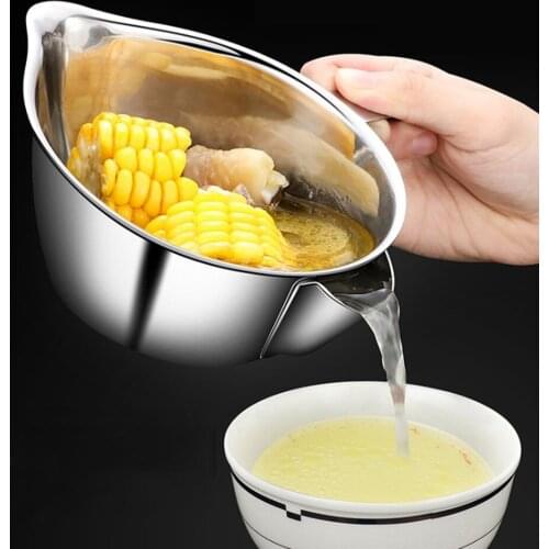 700ML Oil Fat Separator Stainless Steel Soup Strainer Cup With Handle Multifunction Kitchen Tools Use Grease Oil Filter Strainer
