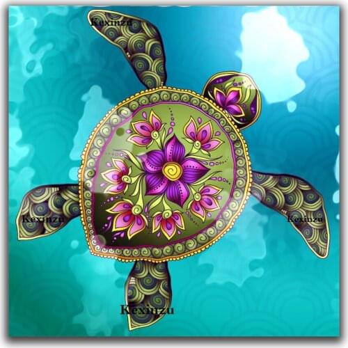 Kexinzu 2019 new Full Square/Round Drill 5D DIY Diamond Painting "Turtle flower" 3D Embroidery Cross Stitch 5D Home Decor BK