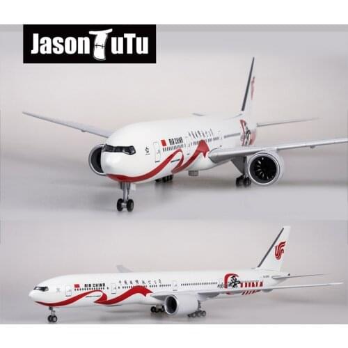 JASON TUTU 47cm 1:150 Scale Dreamliner Air China Airlines Boeing B777 Aircraft Model Diecast Resin With Light & Wheel Airplane