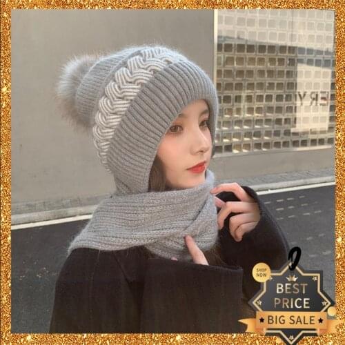 Fashion Warm Winter Hat Russion Cap Girls Womon Bucket Caps Female Scarf Casquette Face Shield Beanie Headwear New Year Gift
