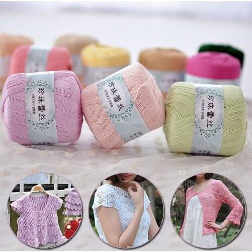 50g/ball Chunky Mercerized Cotton Yarn Cord Lace Pearl Thread For Sweater Blanket Thick DIY Hand Knitting Crochet Soft Baby Yarn