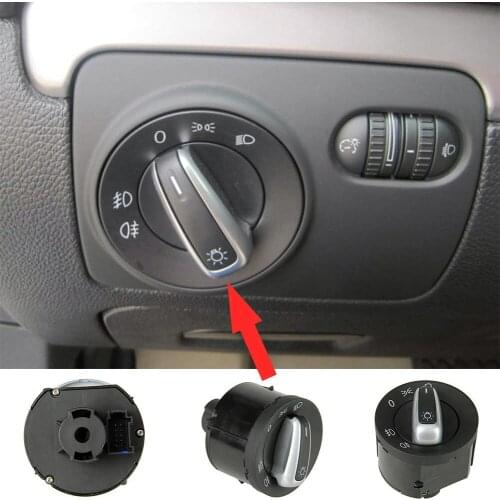 Car Headlight Switch Chrome Power Window Switch Rearview Mirror Lifter Button For VW Jetta Golf Tiguan Passat CC GTI Car Repair