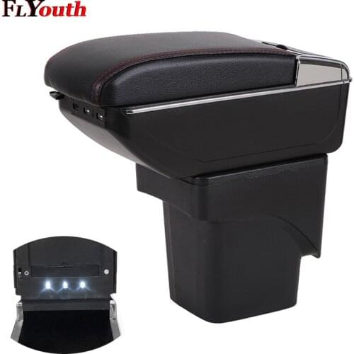 Armrest Box For Ford Focus 2 2009 2010 2011 Car Arm Rest Rotatable Centre Console Storage Box USB Charging Car Styling
