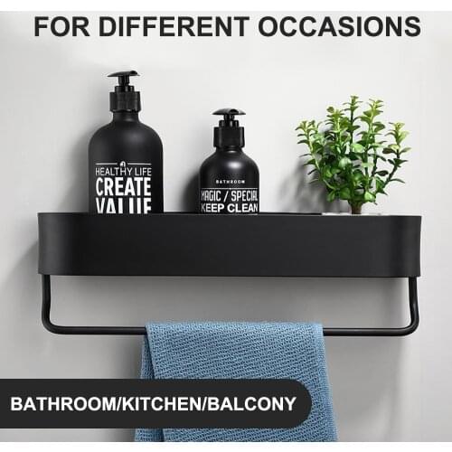 Bathroom Shelf Rack Wall Mount Bath Shower Storage Organizer Shower Caddy Holder Kitchen Shelf Organizer Bathroom Accessories