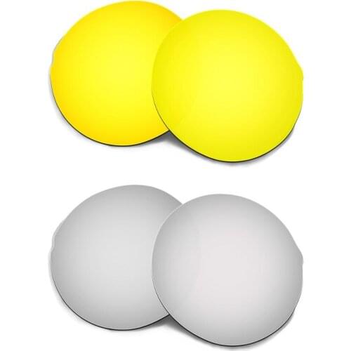 Hkuco For Madman Sunglasses Polarized Replacement Lenses 2 Pairs - Gold&Silver