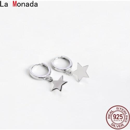 La Monada 925 Silver Hoop Earrings For Women Star Silver 925 Earring Jewelry Korean Unusual Minimalist Earrings Fashion Small