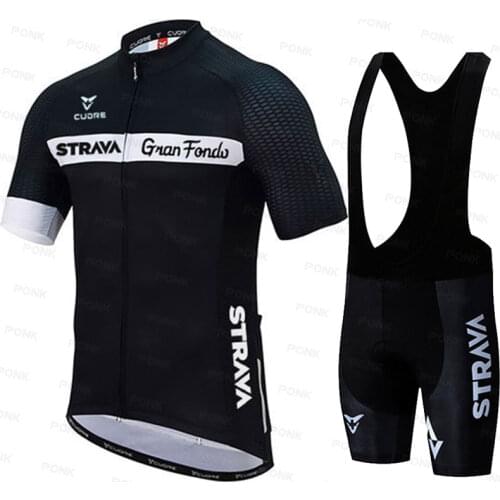 2021 strava Cycling Jersey Set Summer Quick-Dry MTB Road Bike Cycling Clothing Breathable Mountain Bike Uniform Cycling Set
