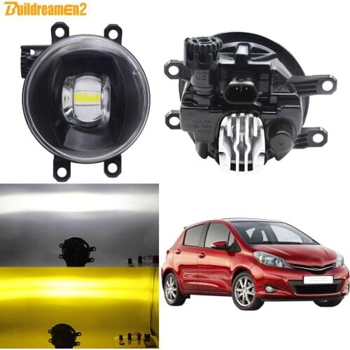 Fog Light Assembly Car Front Bumper LED Lens Fog Lamp DRL H11 12V For Toyota Yaris 2006 2007 2008 2009 2010 2011 2012 2013 2014