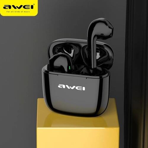 AWEI TWS Earbuds Led Display Wireless Earphones Touch With Microphone Gaming Headset Noise Cancelling T26