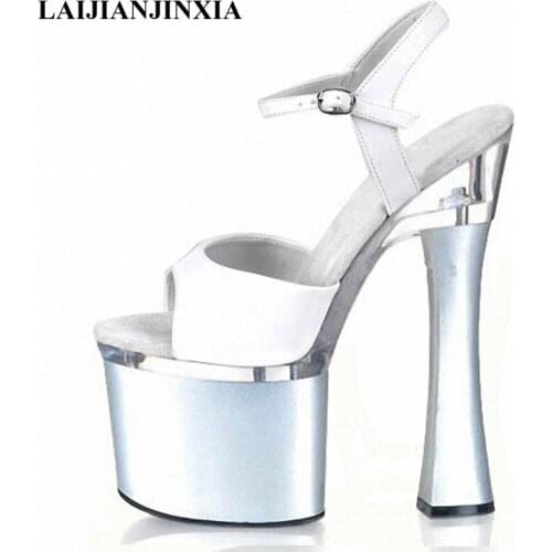 New 18cm summer women sandals wedges shoes High Heel Sandals platform open toe buckle Dance Shoes