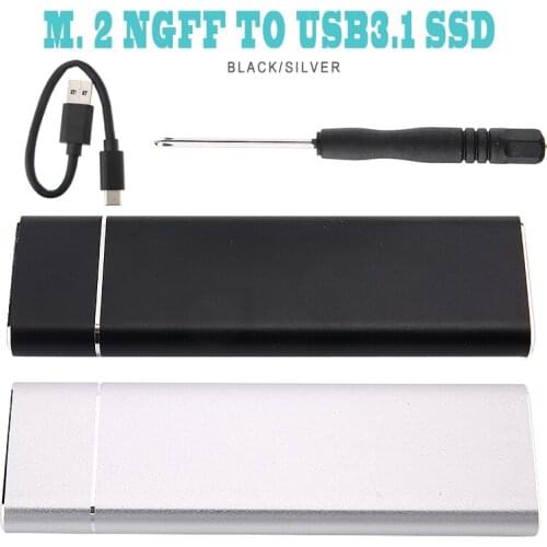 1pc High Speed 6Gbp/s Hard Disk Enclosure Durable Aluminum Alloy M.2 NGFF SSD to USB3.1 Type-C HDD Enclosures