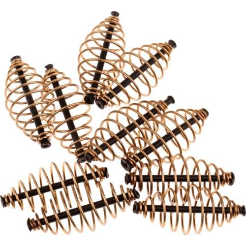 10pcs Spring Fishing Feeder Fishing Bait Trap Cage Feeder Basket Lure Holder for Fish Fishing Accessories