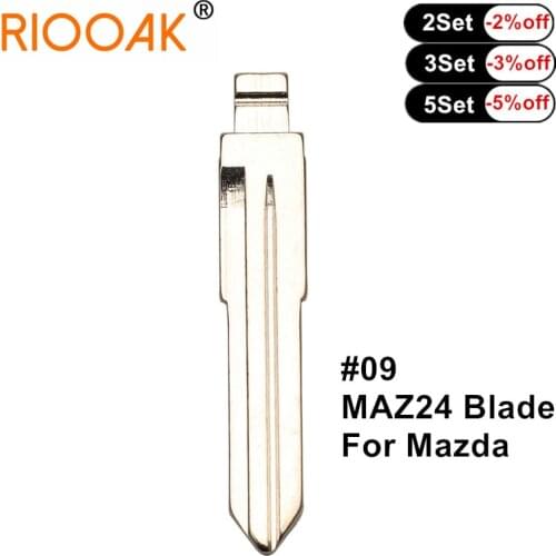 RIOOAK New Metal Replacement Flip Key #09 KD VVDI Remote Key Blade For Mazda/Toyota YARIS Car Remote Key Blank 10PCS LISHI MAZ24