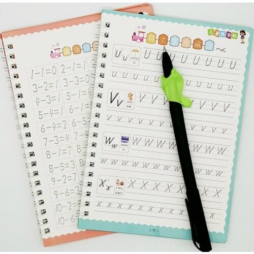 2 Books Learning Numbers In English Addition and subtraction Art Book Baby Copybook For Calligraphy Writing Kids Lettering Toy