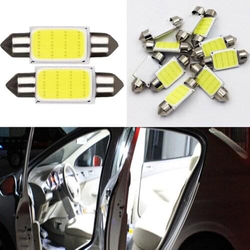 2PCS Car COB Double Tip Lamp 31mm 36mm 39mm 41mm LED Map Light Dome Reading 12V Interior Lights A7Q7