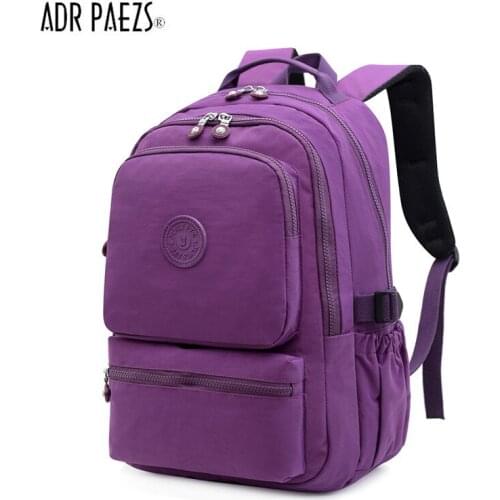 2022 Fashion Blank Color School Backpack Female High Quality Waterproof Nylon Girls Book Bag Pretty Style School Bag Satchel