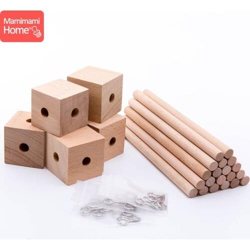 5set Baby Bed Bell Toy Holder White Rattles Bracket Mobile Crib Newborn Bell Crib Toy For 0-12 Month Wooden DIY Crafts Products