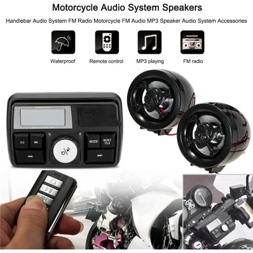 Motorcycle Audio System Speakers Handlebar Audio System FM Radio Motorcycle FM Audio MP3 Speaker Audio System Accessories