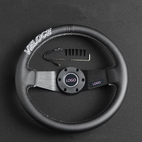 Car refitted With Racing Leather 14 Inch Inner diameter 330mm Universal Steering Wheel