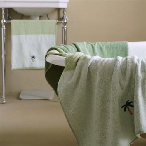 Bath Towel Pure Cotton Embroidered Face Towels Absorbent Towel for Bathroom Patchwork Skinny Bath Robe