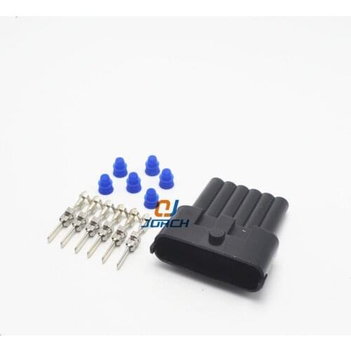 Free shipping 5sets 6pin 3.5mm plug waterproof auto connector housing male part of 1928404629 1 928 404 629