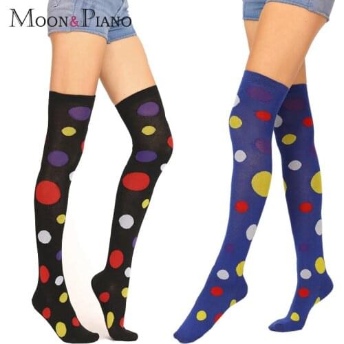 Colorful Dot Knee Socks Fashion Sexy New Woman Over Knee Stockings Personality Casual Warm Comfortable Funny Red Yellow Sock