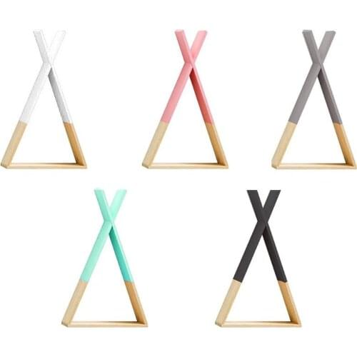Nordic Style Baby Wooden Triangle Shelf Lovely Wall Hanging Trigon Storage Book Shelf Home Kids Baby Room DIY Decor Gift