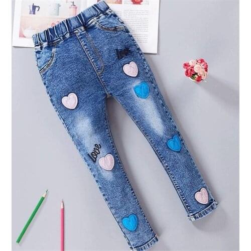Jeans For Girls 2020 Autumn Winter Children Clothes Teenage Thick Warm Cowboy Leggings Kids Girl Slim Elastic Denim Pants K207
