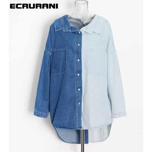 Женские рубашки оверсайз ECRURANI China At AliExpress