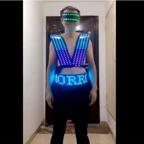 Custom programmable male singer led Luminous clothing nightclub DJDS bar singer gogo costume