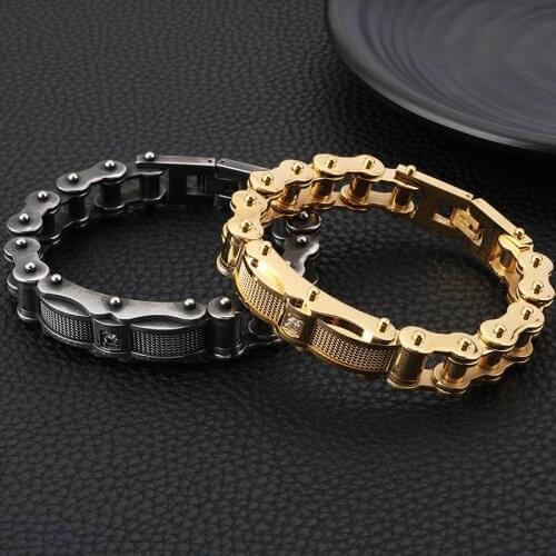 Hot selling bracelet stainless steel mens bracelet rock personality locomotive chain creative jewelry