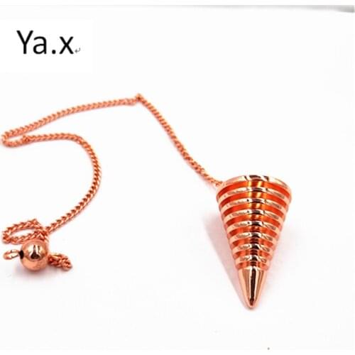 Pendulum cone metal copper Pendant Charms reiki symbols pendants for crafts pendant with chain pendulums for dowsing