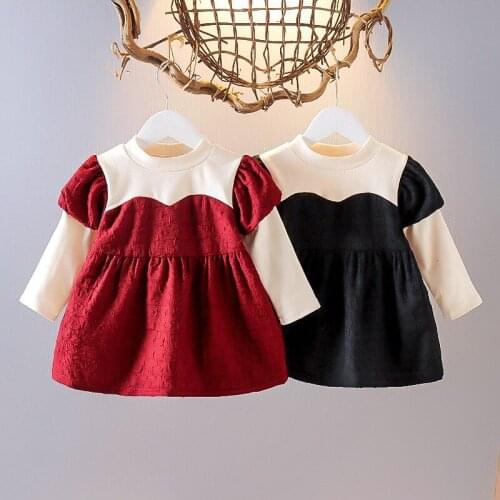 Sweet Spring Autumn Girls Kids Princess Dress Children Baby Infants Puff Long Sleeve Party Dresses Vestidos ADK162