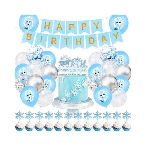 Frozen Party Snowflake Confetti Latex Balloon Set Adult Kids Birthday Party Decoration Baby Shower Supplies Balloons Globos
