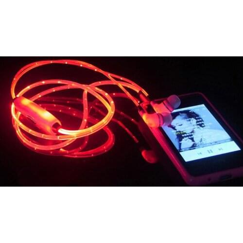 For Phones Sport Glow In The Dark Stereo Blocking LED Flash Light Earphone Earbud Headset