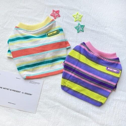 New Dog T-shirt Summer Pet Clothes Dog Clothing Cat Chihuahua Yorkshire Costume Bihcon Pomeranian Maltese Poodle Schnauzer Shirt