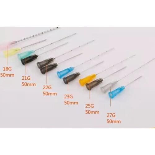 Disposable Fine Micro Cannula For Filler Injection 18G 21G 22G 23G 25G 27G 30G Plain Ends Notched Endo Blunt-tip Needles ,10sets