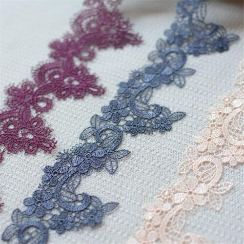 AHYONNIEX Brand 5cm x 1 Meter length 3 Colors Dress Cheongsam Skirt Home Fabric Decoration Water-soluble Embroidery Lace
