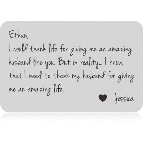 Valentines Day Gifts Wallet Insert Card for Men Husband From Wife Girlfriend Boyfriend Birthday Gifts for Him Groom Bride