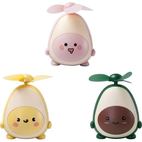 Mini Portable Avocado-shaped Hand Fan Battery Rechargeable Hanging Fan 3 Blades Quiet Personal Fan for Indoor Outdoor