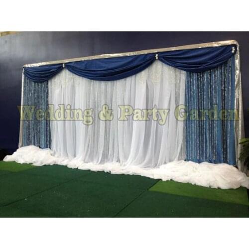 Romantic 6m/20ft (w) x 3m/10ft (h) royal blue Wedding Background backdrops Wedding backdrop curtain wedding supply