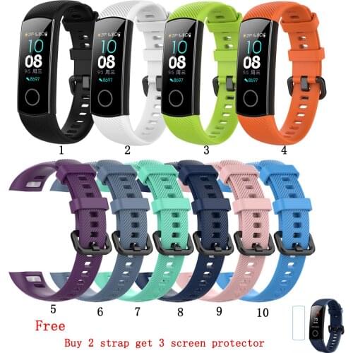 Silicone Watch Band Strap for Honor Band 4 Band 5 Watchband