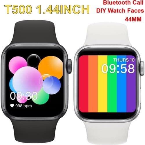 2021 T500 Full 1.44inch Touch Screen Smart Watch 44MM Women Men Smartwatch Bluetooth Call Heart Rate DIY Dial Clock PK IWO 13 10