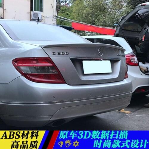 For Mercedes - Benz W204 C200 C230 C260 c180l spoiler ABS Material Car Rear Wing Primer Color spoiler for 2008-2013 C200C230C260