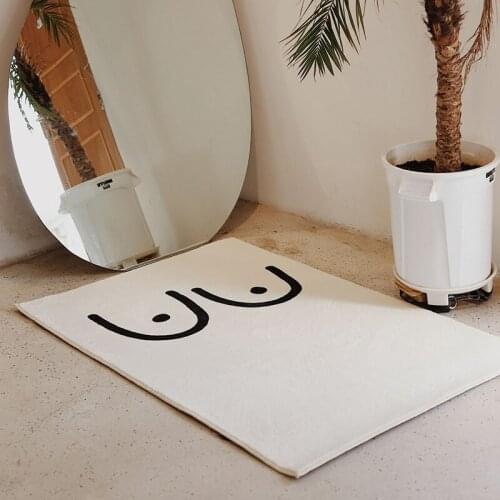 Fluffy Bath Tub Side Carpet Absorbent Bathroom Rug Non-slip Bath Mat INS Floor Mat for Bedroom Bedside Rugs Entrance Doormat