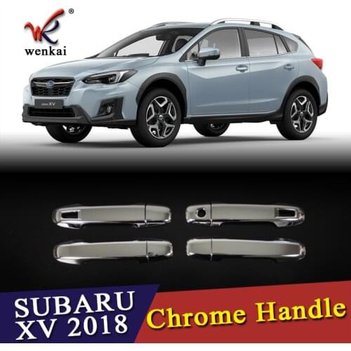 WENKAI for SUABRU XV 2017 2018 Chrome Handle Cover Trim Set subaru xv Car Accessories Stickers Car Styling