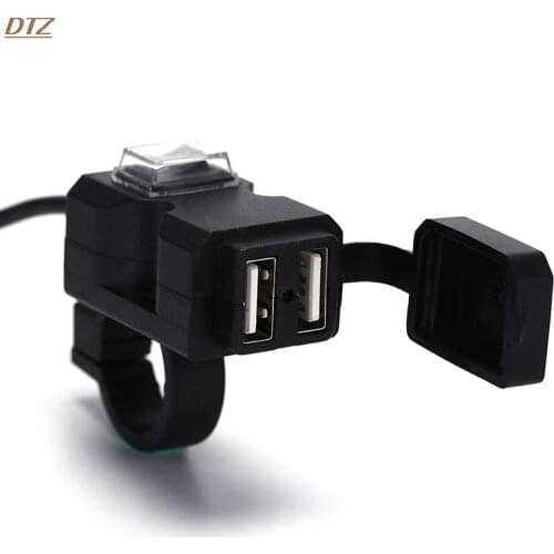Motorbike Charger Adapter Power Supply Socket for Phone Motorcycle GPS MP4 Dual USB Port 12V Waterproof Handlebar High Quality