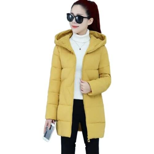 Women Winter Jacket Coat Plus Size Hooded Cotton Padded Jacket Outwear Female Mid Long Parka Wadded Jaqueta Feminina