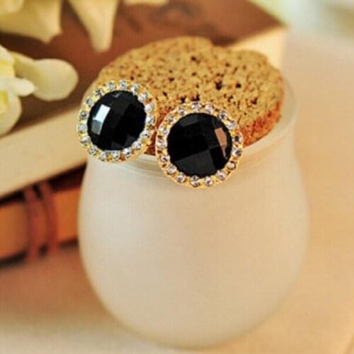Brand New FASHION spherical Candy Crystal Flower Stud Earrings for Women